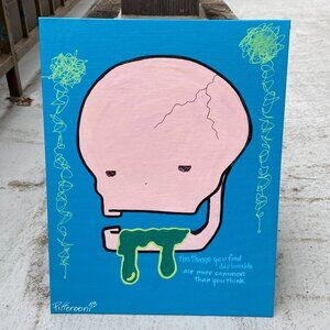 Cute Skull deplorable punk puke truism poetry Canvas Painting